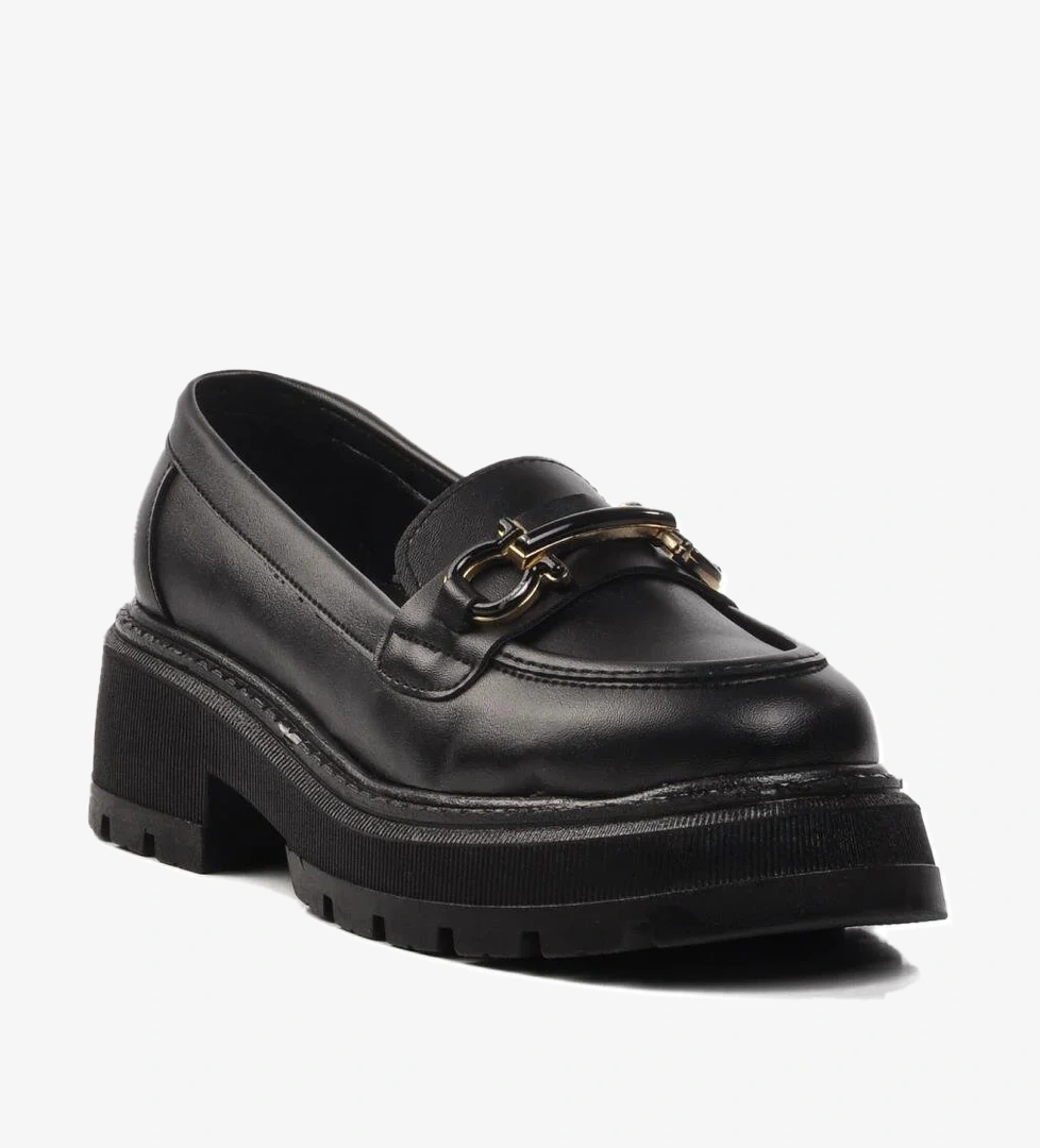 572377 Siyah Cilt Kadın Günlük Ayakkabı