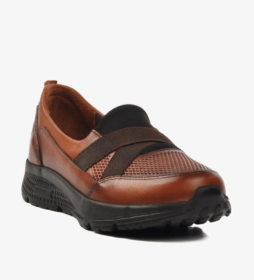 Ayakmod 017-l Siyah Taba Hakiki Deri Kadın Günlük Ayakkabı model görseli