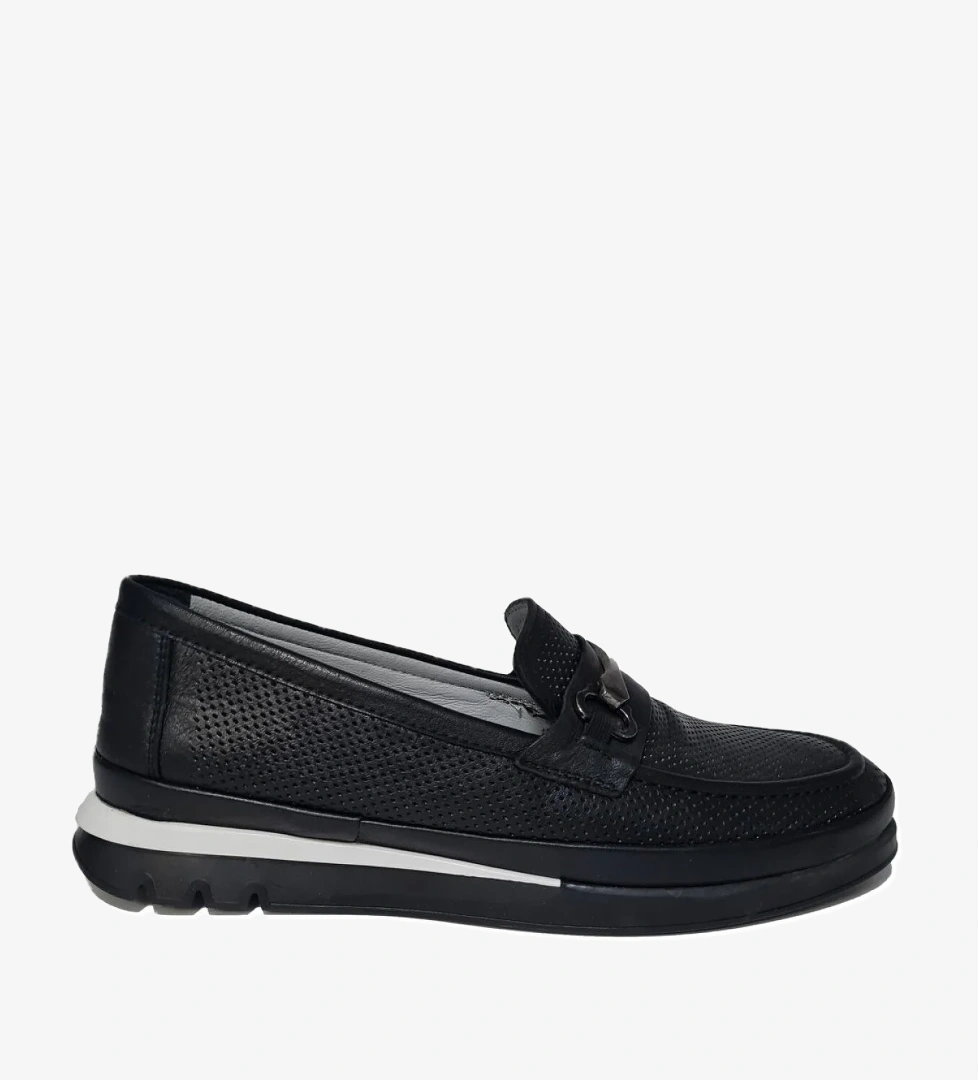 Yilmaz C-c Bant Model Deri Delik Baskılı Kadın Loafer Ayakkabı Marka-81 model görseli