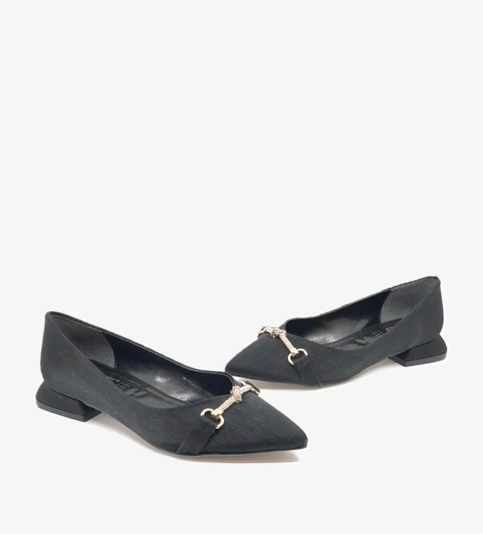 Feles Taş Toka Detaylı Saten Kadın Babet model görseli