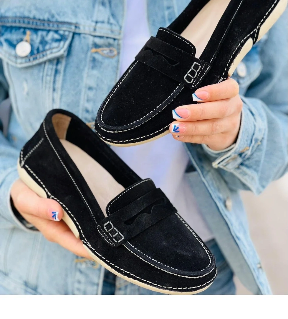 Hakiki Deri Loafer Kadın Babet