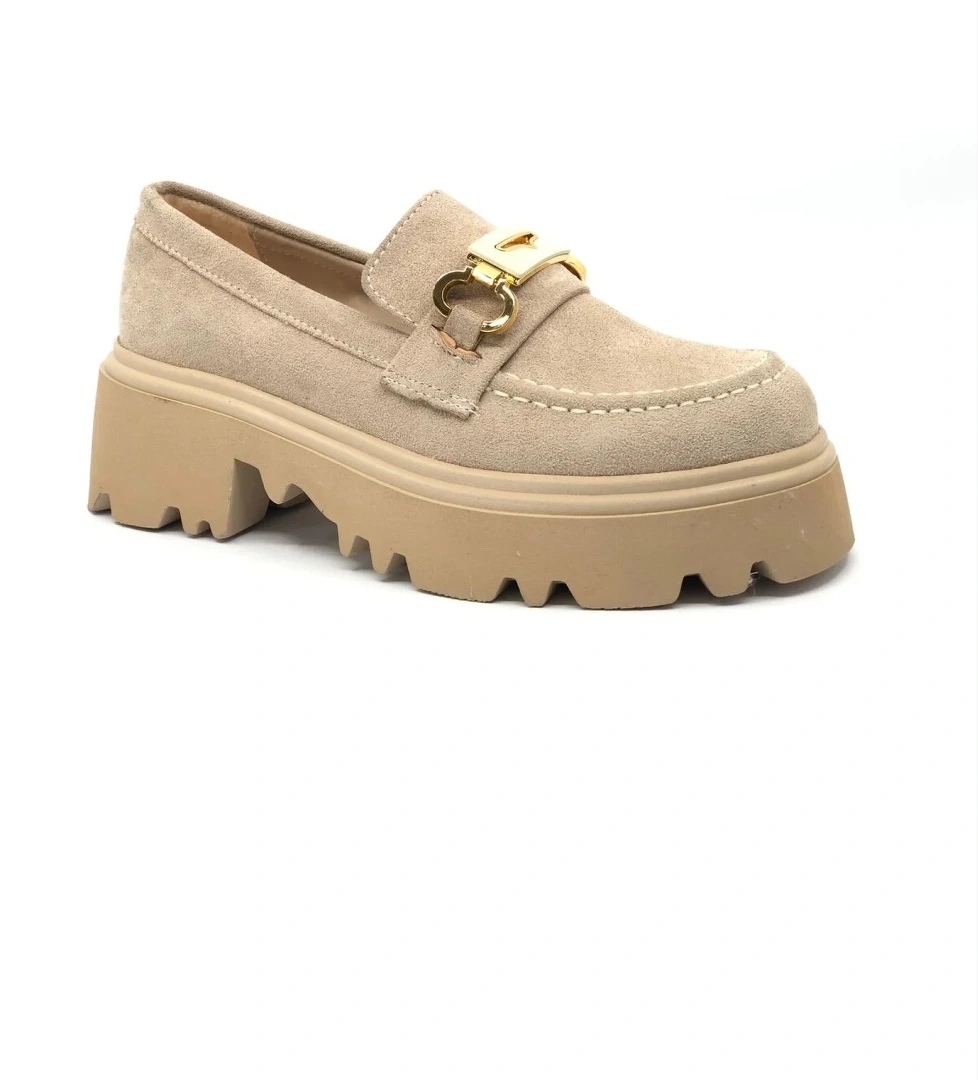 Sarı Toka Detaylı Oxford Günlük Loafer Kadın Ayakkabı