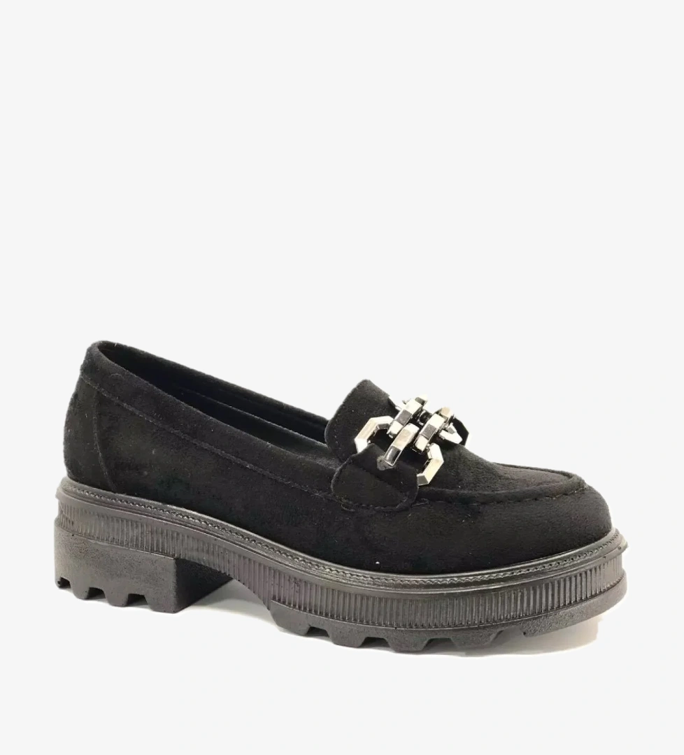 Zincir Toka Detaylı Oxford Günlük Loafer Kadın Ayakkabı - Görsel 1