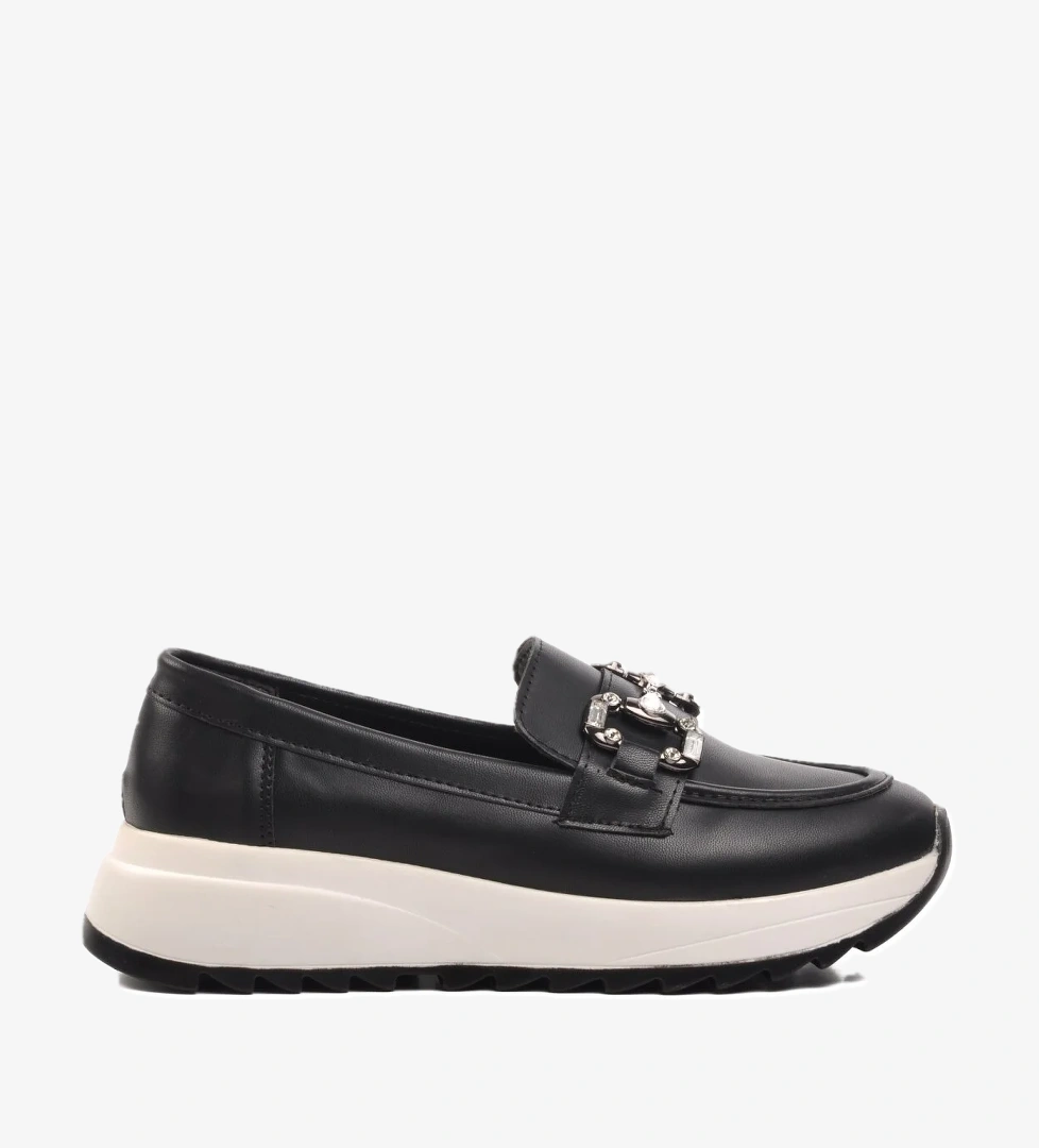 514519 Siyah Cilt Kadın Günlük Ayakkabı - Görsel 1