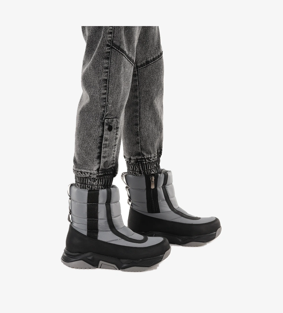 Pablo Fermuarlı Erkek Çocuk Kar Botu Füme - Siyah