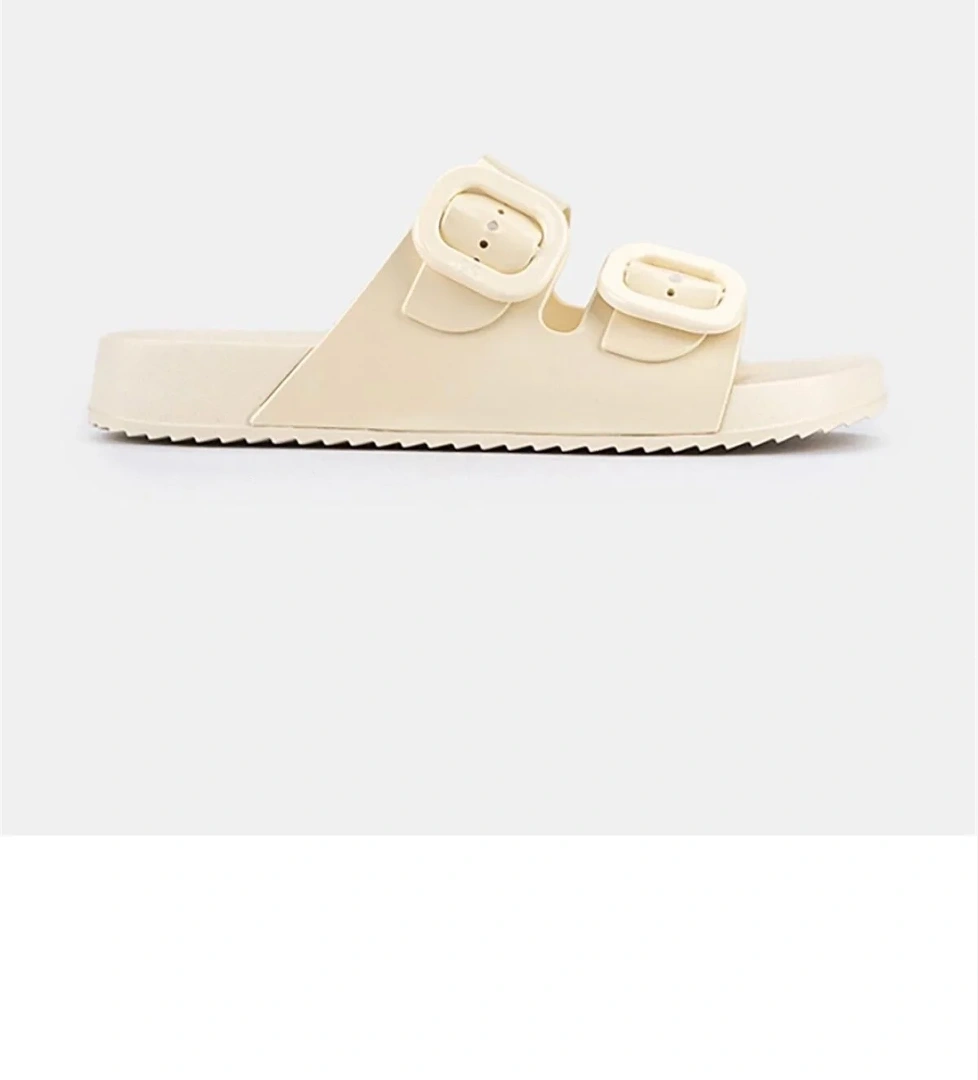 Habana Brillo Kadın Ekru Terlik - Görsel 1