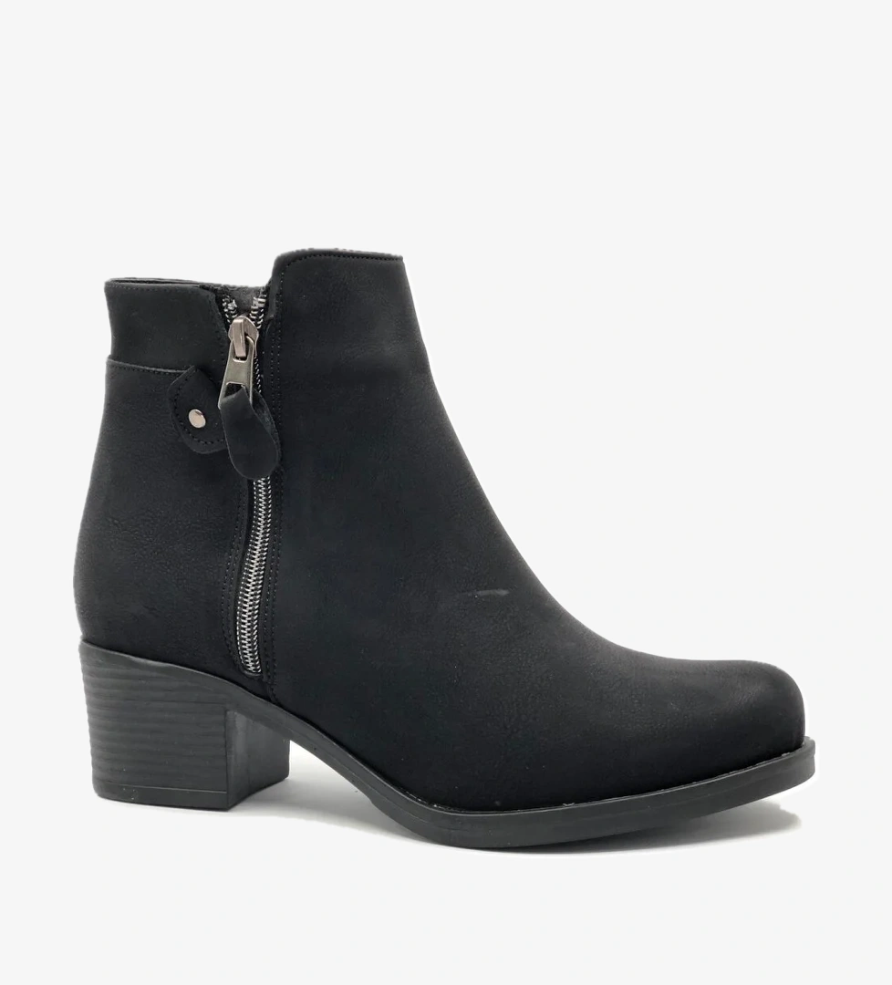 2255 Yandan Fermuarlı Topuklu Kadın Bot - Görsel 1