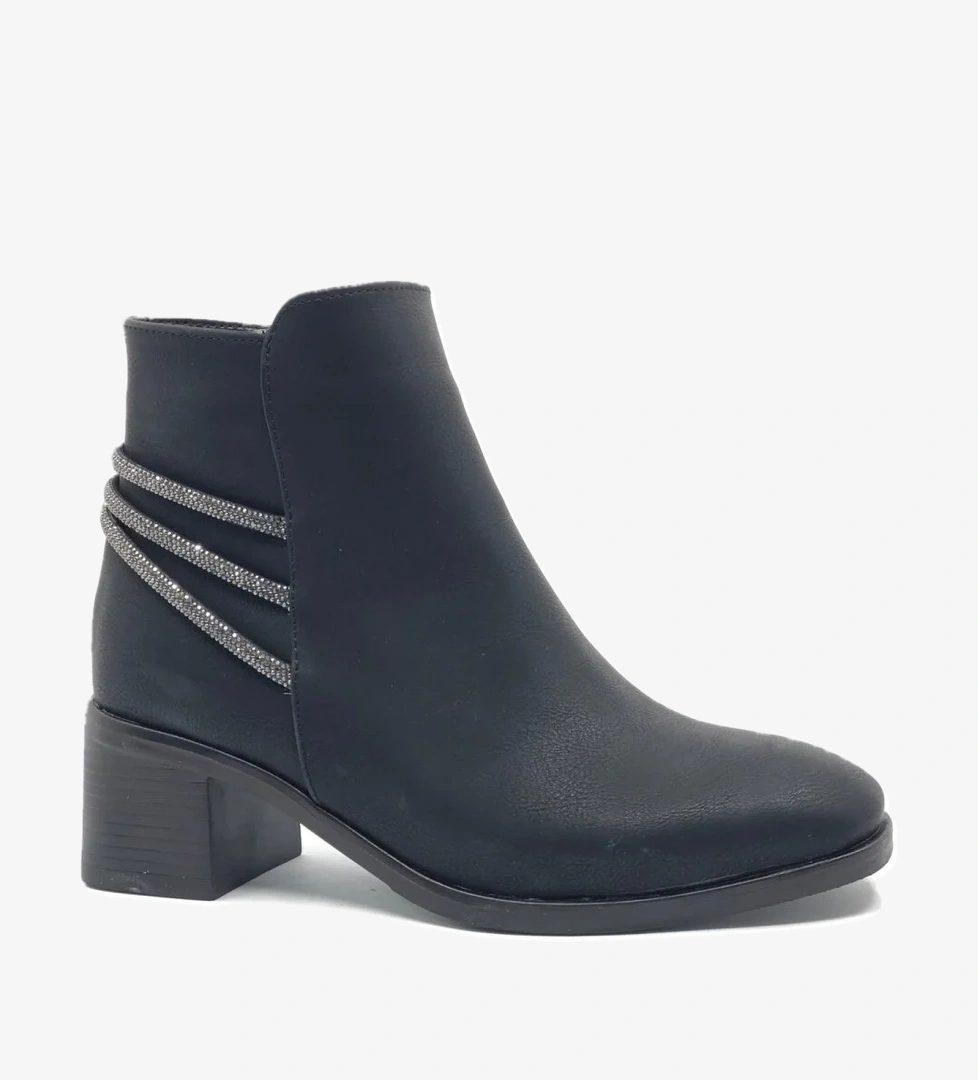 Asya Arkası Şerit Taş Kemerli Kısa Topuklu Kadın Bot model görseli