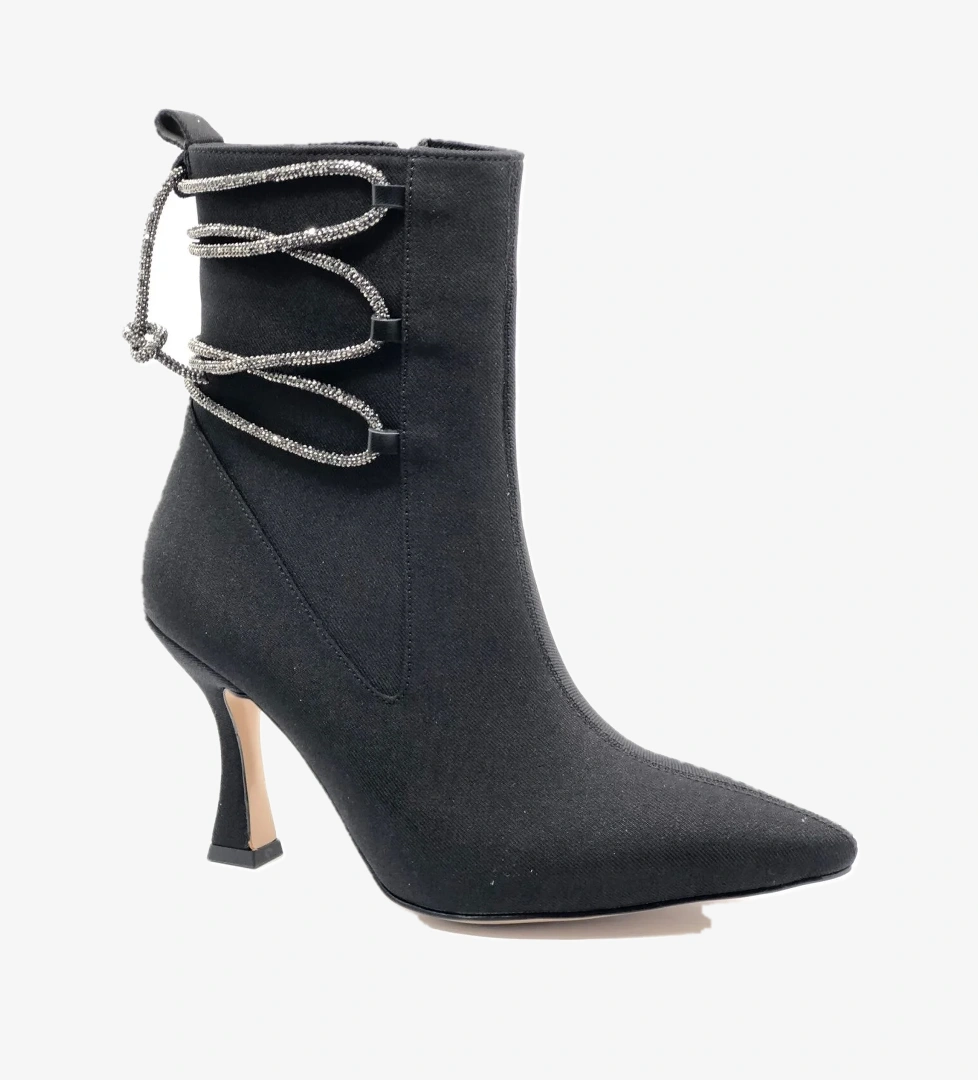 Feles Arkası Taş Detaylı Topuklu Kadın Bot model görseli