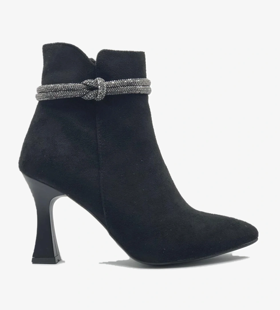 Düğüm Taş Detaylı Kadeh Topuk Kadın Bot - Görsel 1