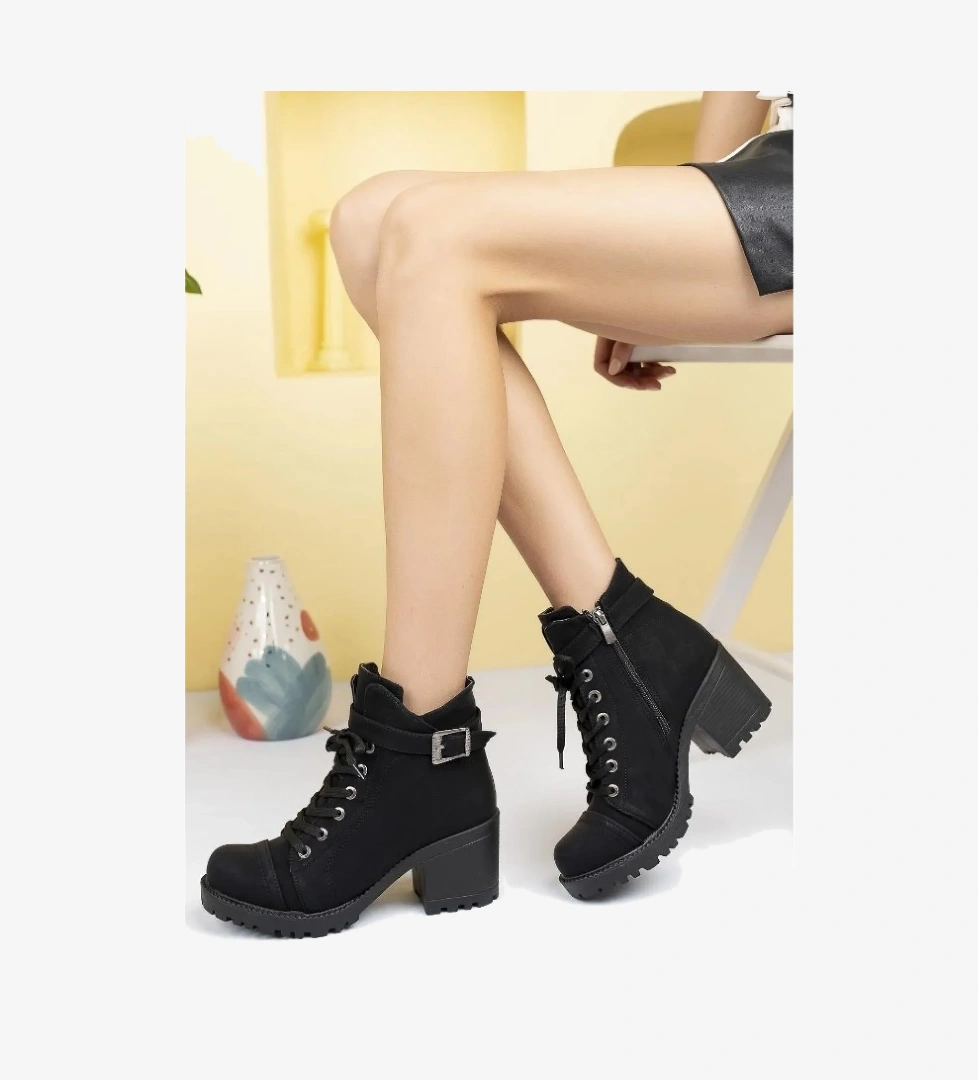 Ayakdaş 4031 Toka Detaylı Topuklu Kadın Bot model görseli