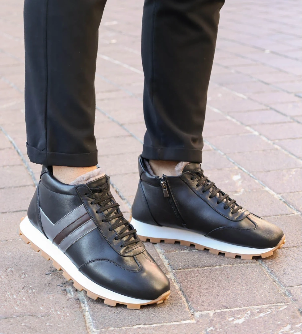 Fast Step Hakiki Deri Kürklü Erkek Klasik Bot 154KMA1710 model görseli