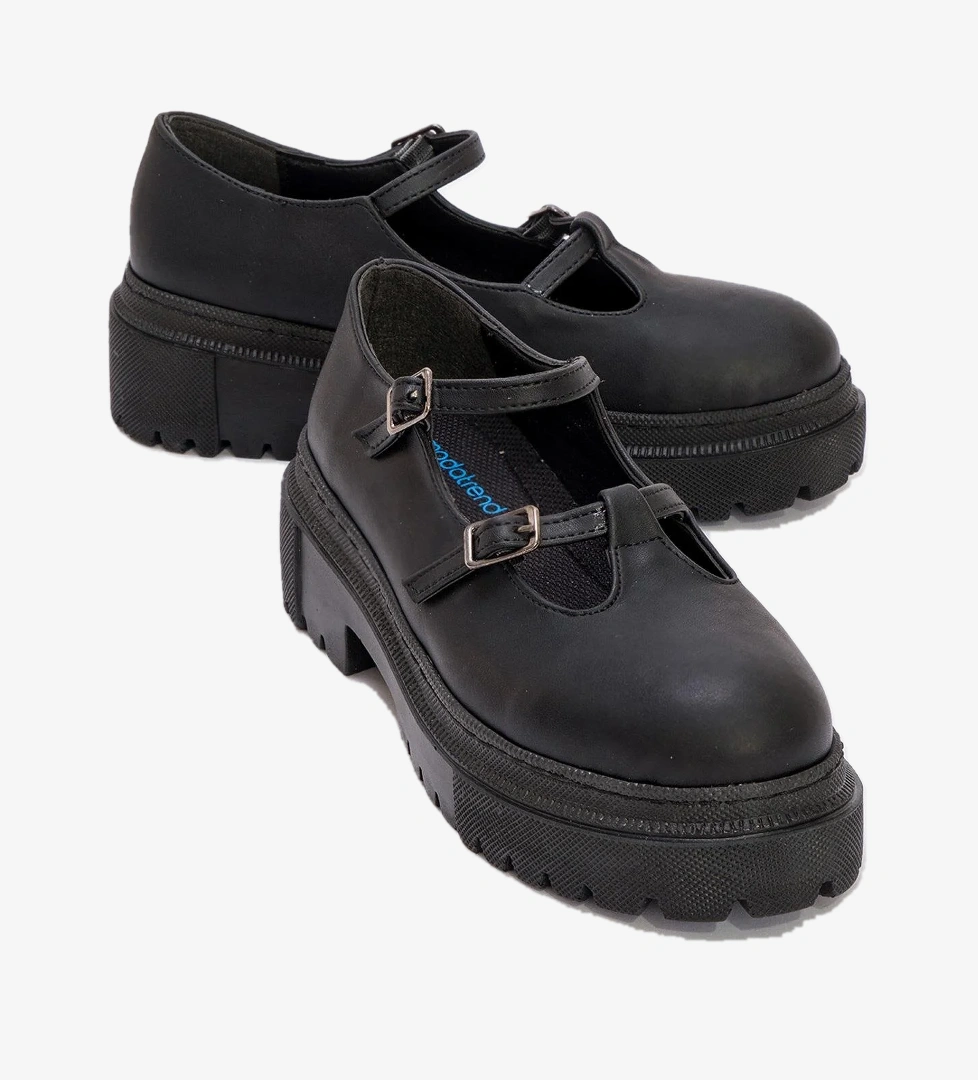 Ccway Kadın Biyeli Günlük Ayakkabı SİYAH CİLT model görseli