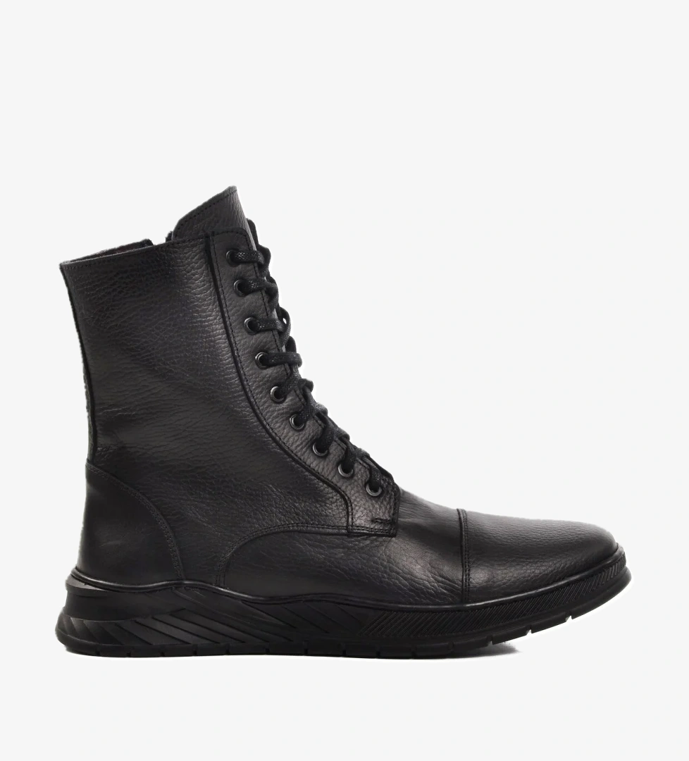 Ayakmod Tervolina Siyah Hakiki Deri Erkek Bot model görseli