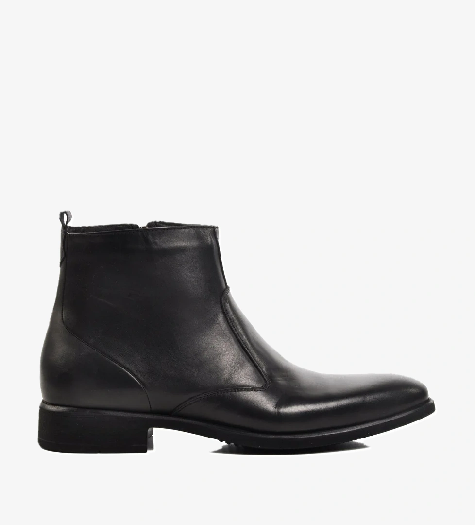 00705 Siyah Hakiki Deri Erkek Bot - Görsel 1