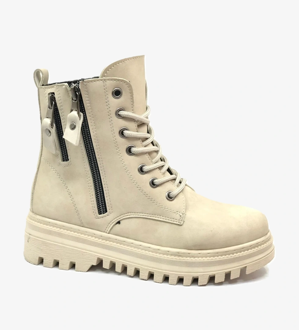 Mehtap Çift Fermuar Detaylı Kaymaz Taban Kadın Kısa Postal Bot model görseli