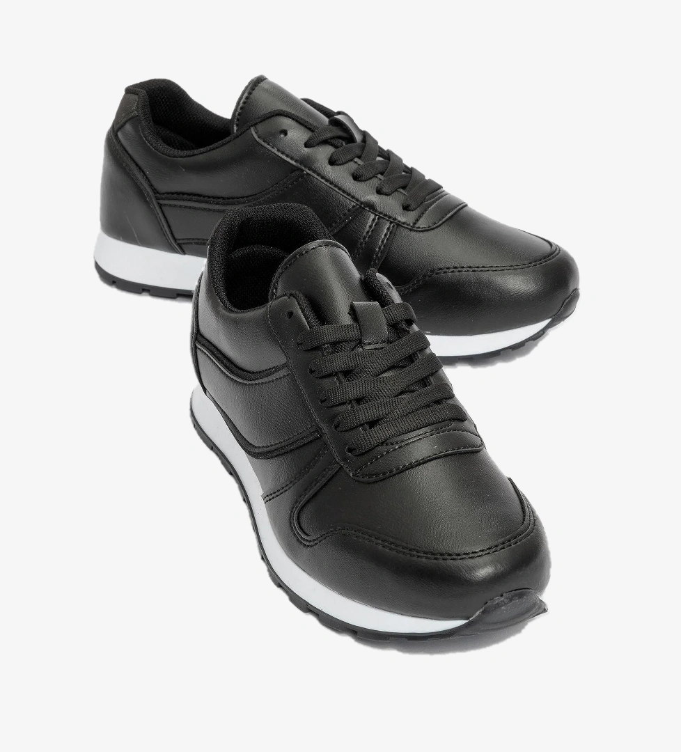 Ccway Bağlcıklı Kadın Spor Ayakkabı SİYAH BEYAZ model görseli