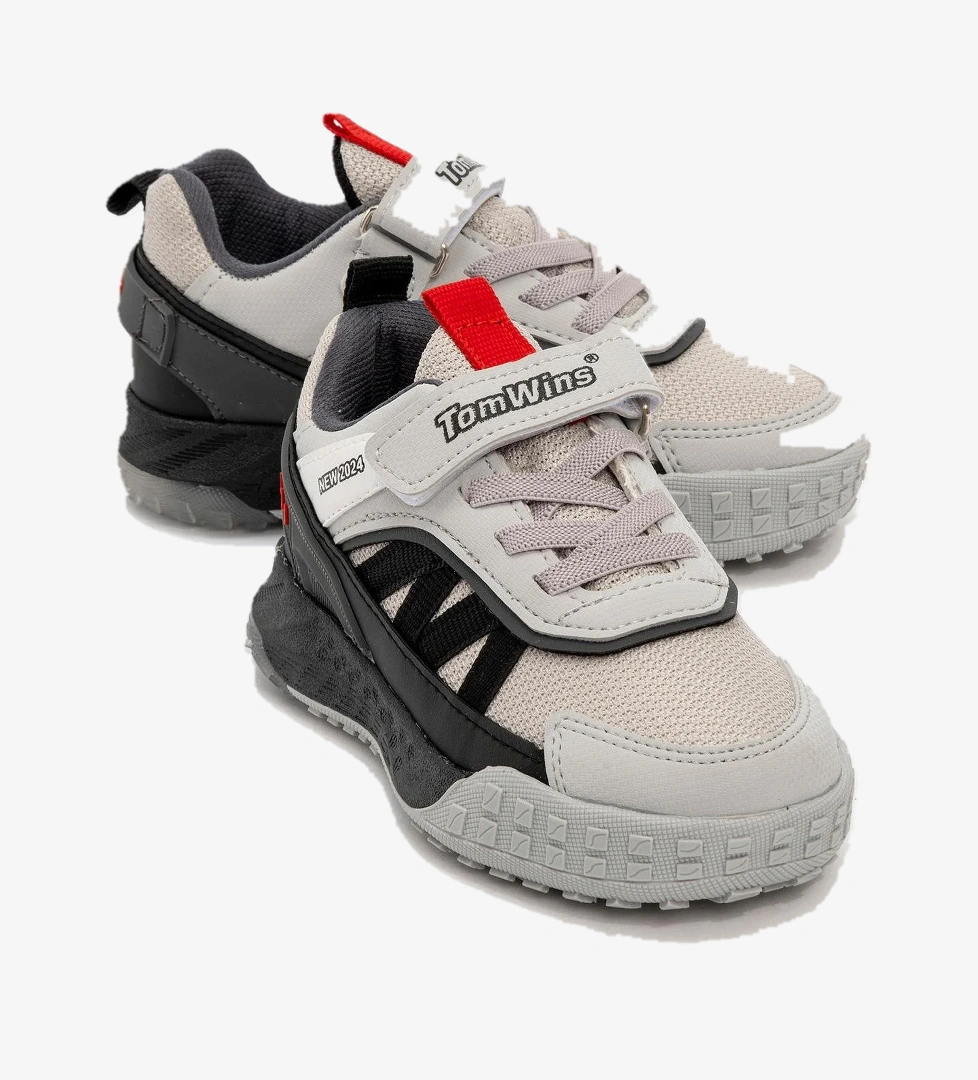 Işıklı Cırtlı Çocuk Spor Ayakkabı BUZ SİYAH