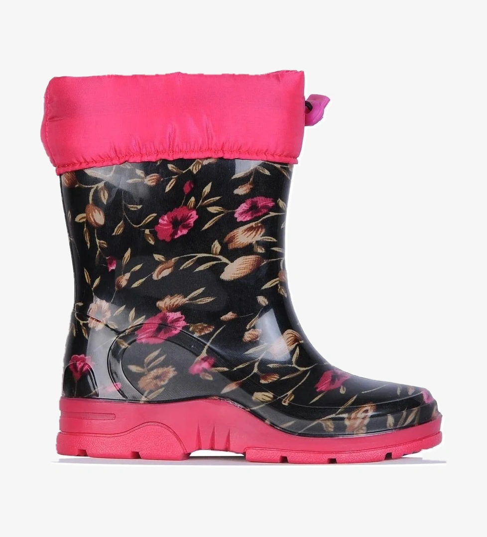 Arisan Arısan 227 Siyah Çiçekli Termal Kürklü Kışlık Kız Çocuk Çizme Bot model görseli