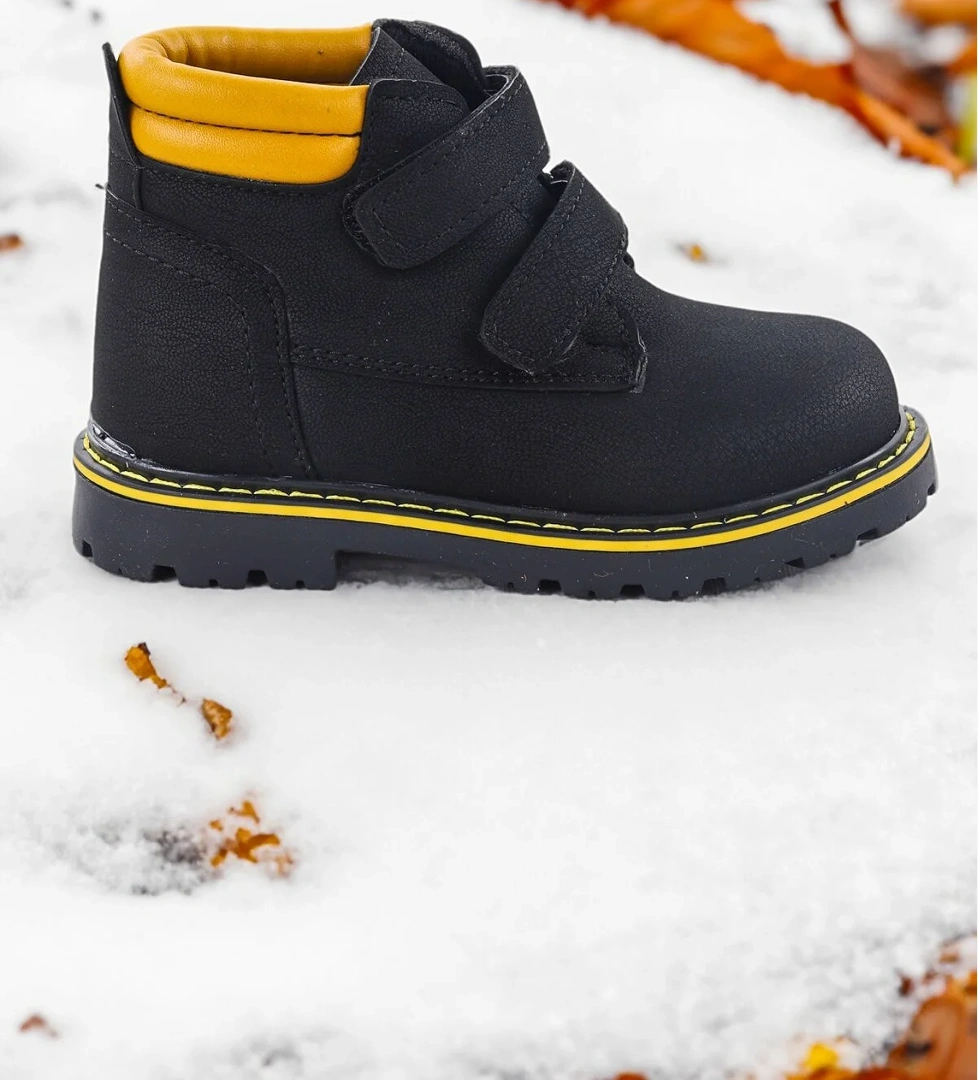 Cırtlı Erkek Bebek Bot Ayakkabı Arz 1118 Siyah - Sarı