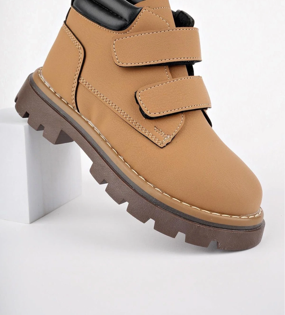 GADGET Garantili Çocuk Unisex Rahat Kalıp Soğuğa Dayanıklı Cırtlı Bot