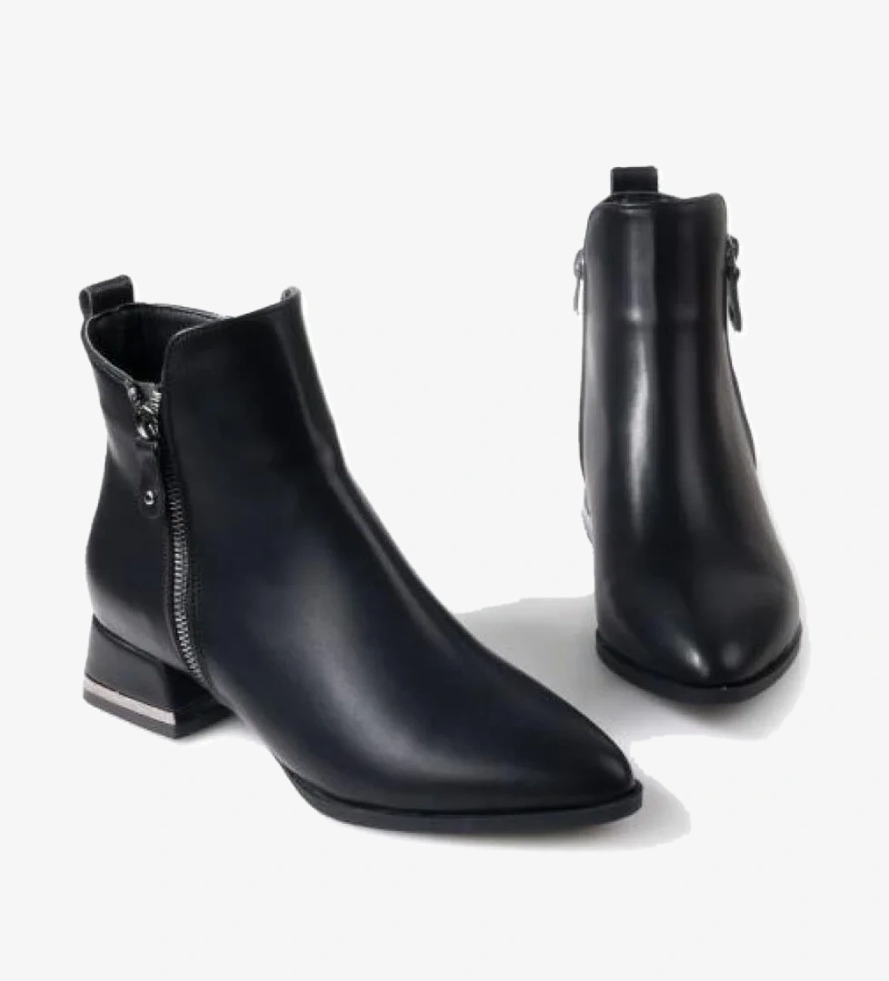 Dnz 03030 Kadın 3,5 Cm Topuklu Bot - Görsel 1