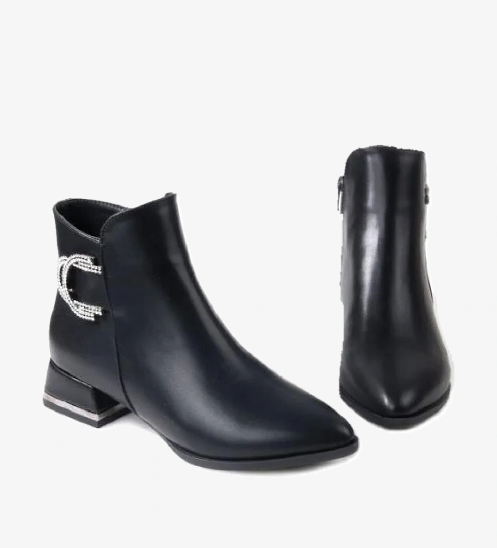 Dnz 03008 Kadın 3,5 Cm Topuklu Bot - Görsel 1