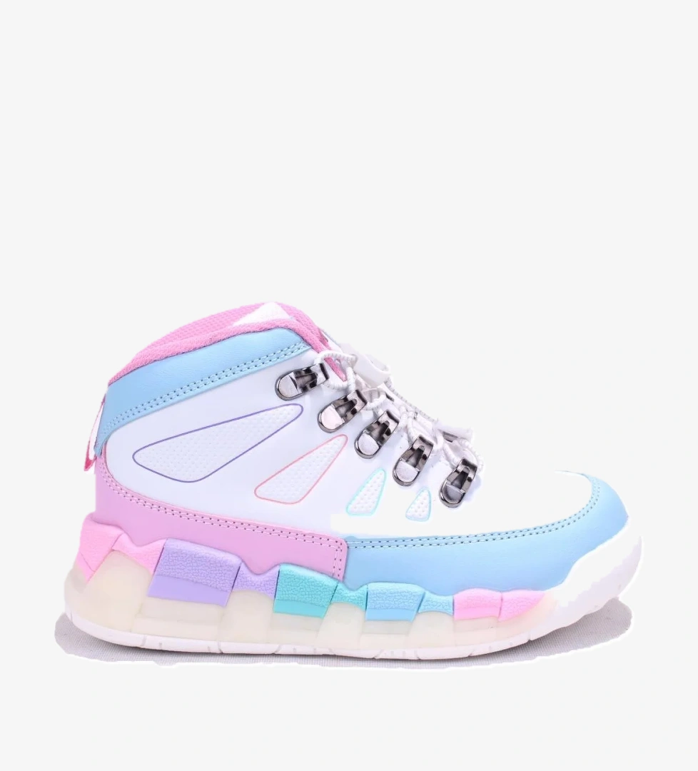 Ellen 946F24K417 Beyaz Ortopedik Günlük Işıklı Kız Çocuk Spor Bot