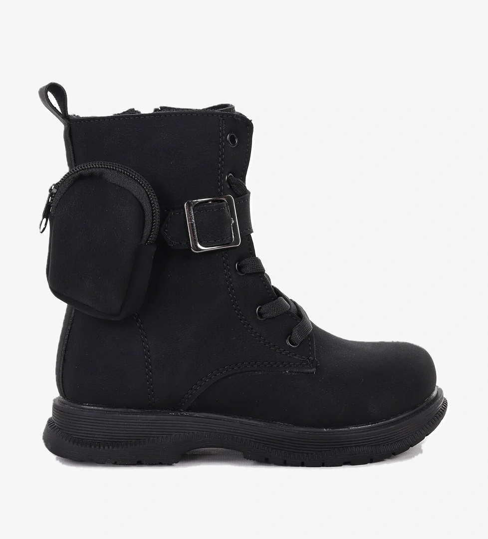 Cloudia Zmrt Fermuarlı Cepli Günlük Kız Çocuk Bot Ayakkabı Siyah - Görsel 1