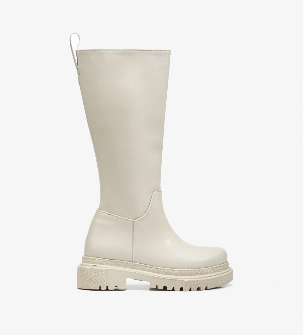 Tonny Black Kadın Bej Cilt Poli Taban Fermuarsız Çizme model görseli