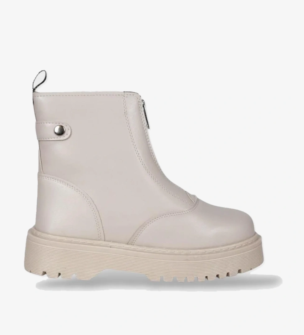 Liger Önden Fermuarlı Kadın Bot Bej Si̇yah model görseli