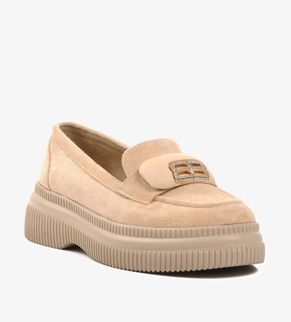 884904 Bej Süet Kadın Günlük Ayakkabı - Görsel 1