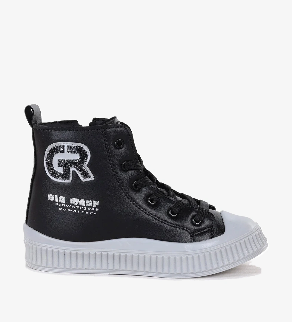 Kiko Kids Kiko Kids Wasp Fermuarlı Günlük Erkek Çocuk Bot Ayakkabı Siyah - Gümüş | Flo Siyah - 1. görsel