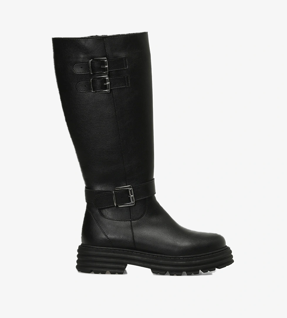 24K-695 4PR Siyah Kadın Çizme - Görsel 1