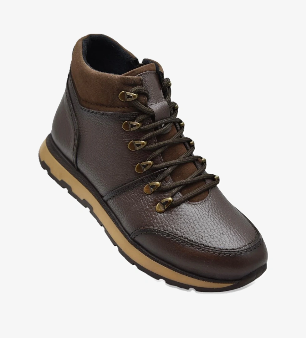 Ayakkabı Burada 1814 Tam Ortopedik Taban %100 Hakiki Deri Erkek Bot Ayakkabı Kauçuk Kaymaz Taban model görseli