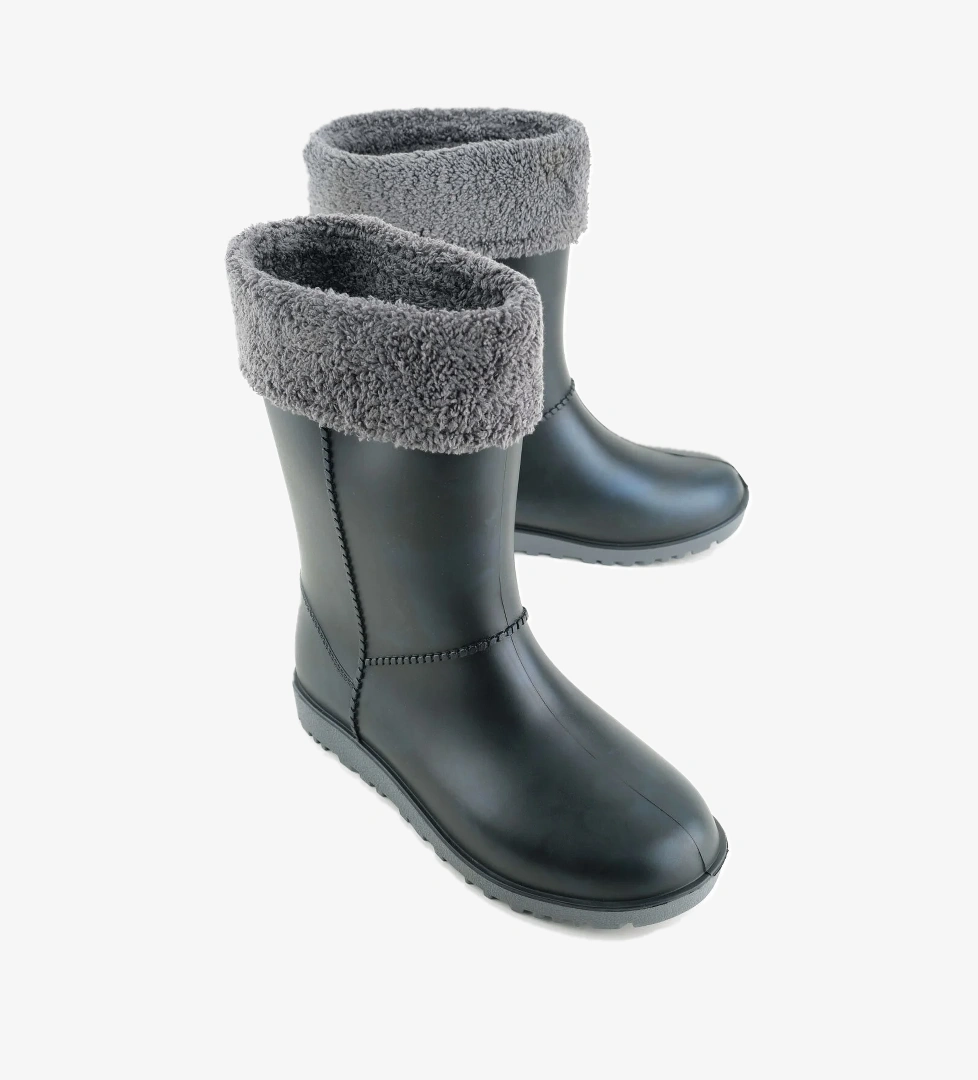 Kadın Kışlık PVC İçi Kürklü Su Geçirmez Günlük Çizme - Görsel 1