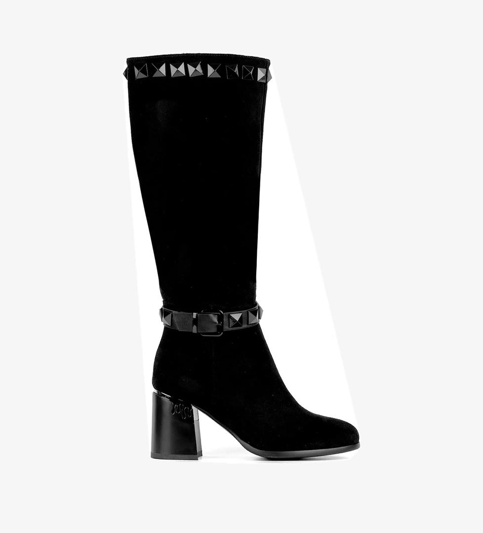 24K178 Kadın Topuklu Çizme Siyah