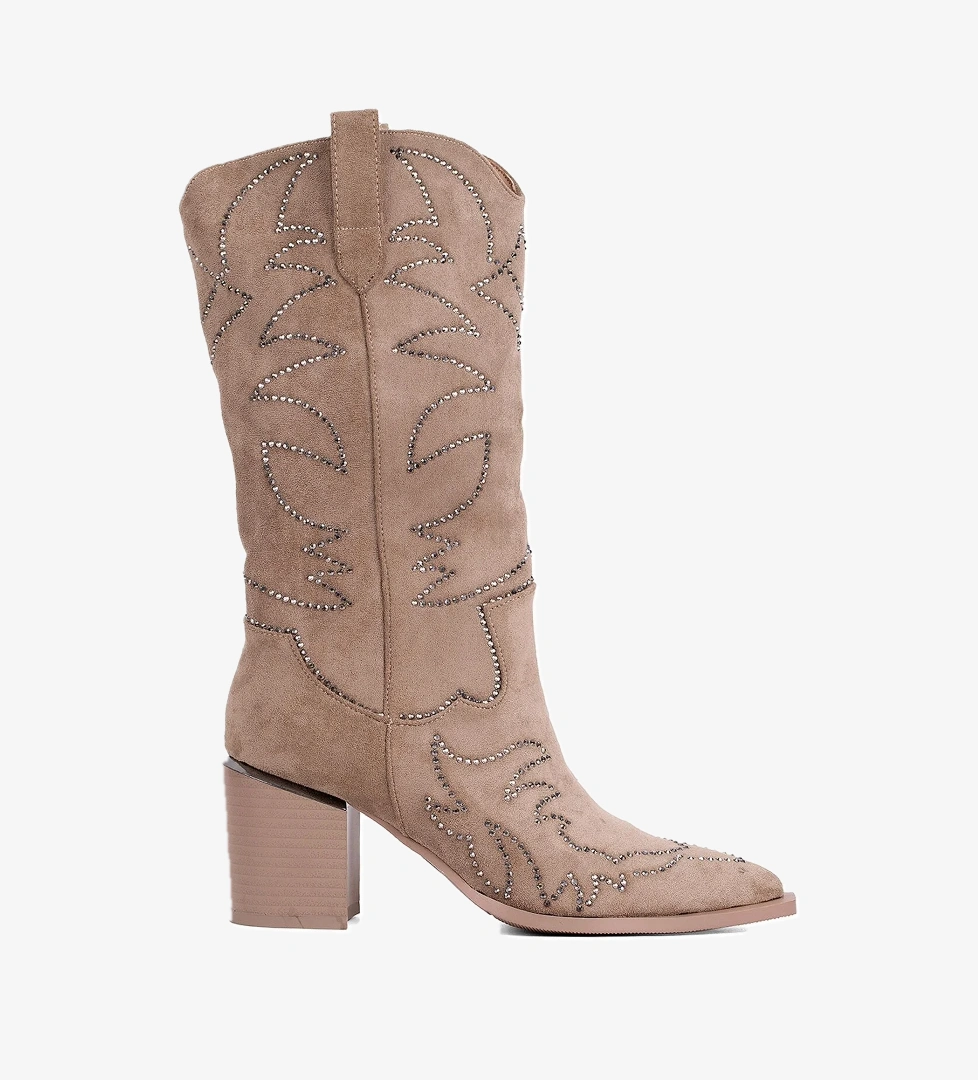 Guja 24k131-1 Kadın Topuklu Çizme Bej Siyah model görseli