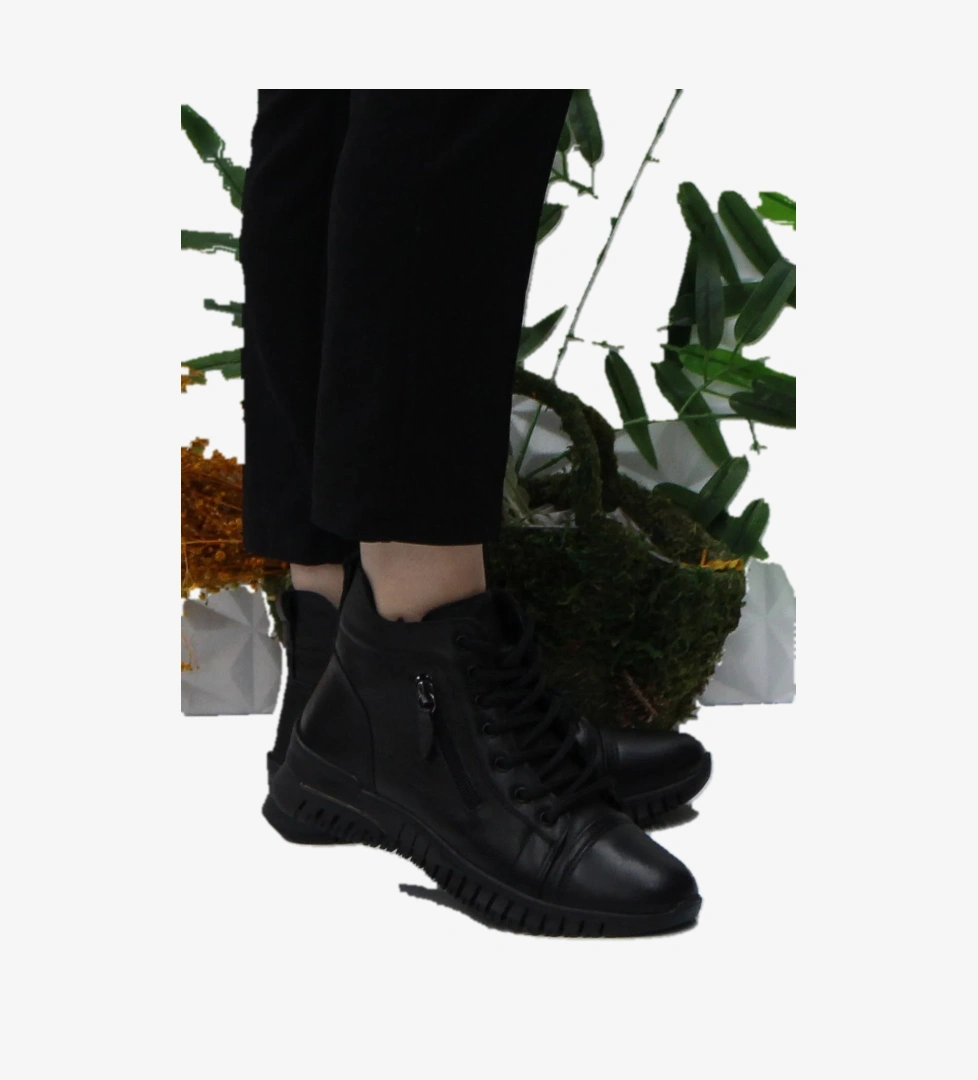 Mehmet Mete 4001 Siyah Rahat Yumuşak Orijinal Hakiki Deri Kadın Bot model görseli