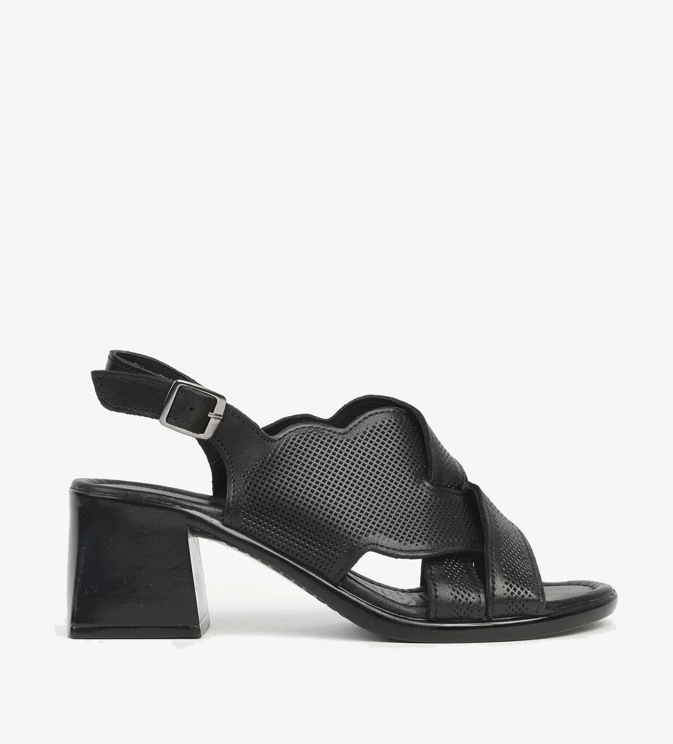 Siyah Kadın Deri Topuklu Ayakkabı PCK-5021 - Görsel 1