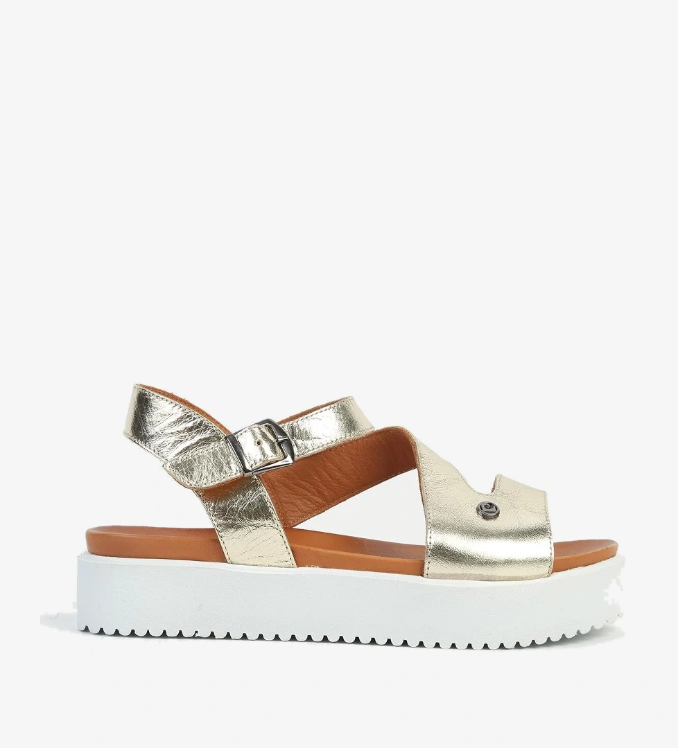 Pierre Cardin Platin Altın Kadın Deri Sandalet Pck-5003 model görseli