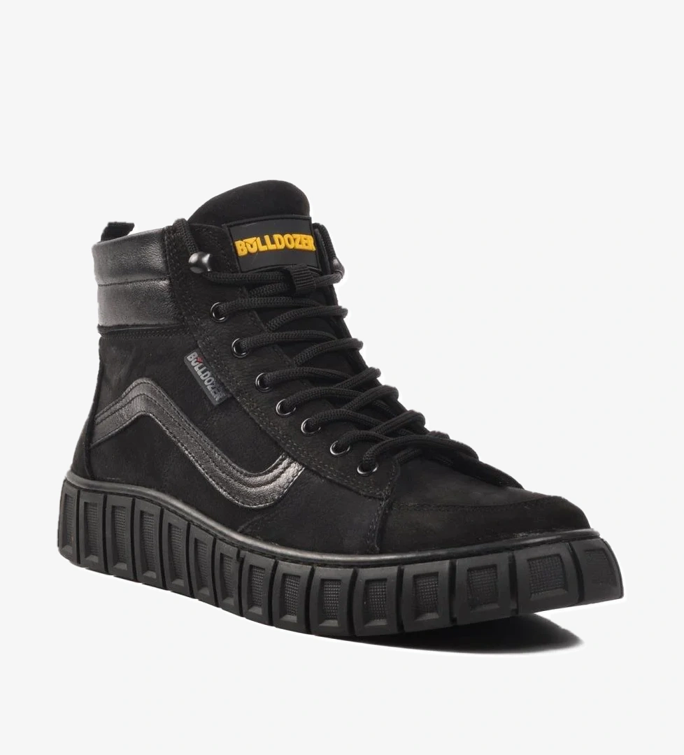 250117 Siyah Nubuk Hakiki Deri Erkek Bot