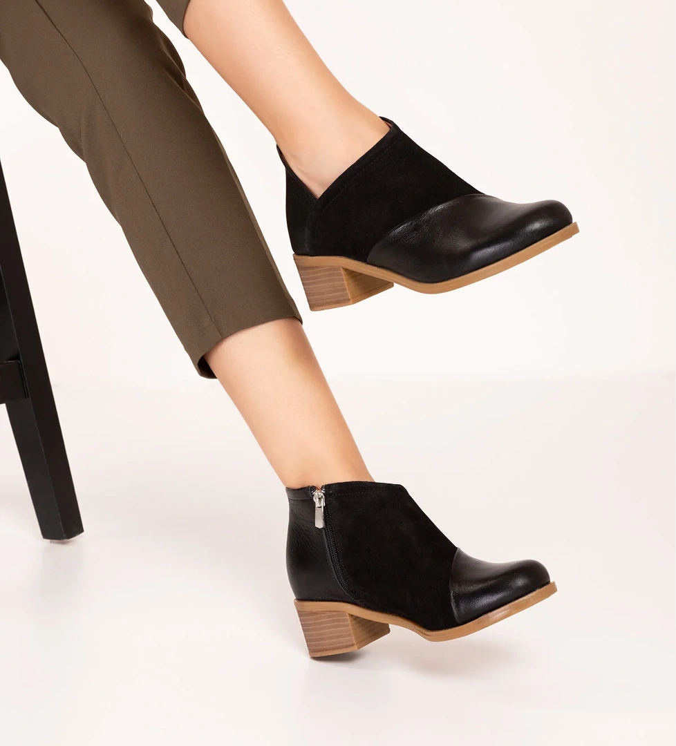 Gondol Kundura Gondol Kadın Hakiki Deri Klasik Topuklu Bot Anl.2790 model görseli