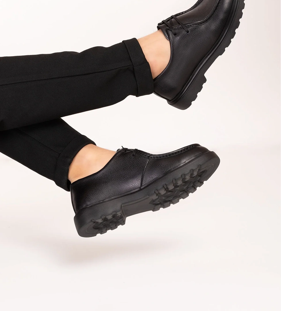 Gondol Içi Dışı Hakiki Deri Kalın Taban Oxford Rahat Ayakkabı src.913 - Görsel 1