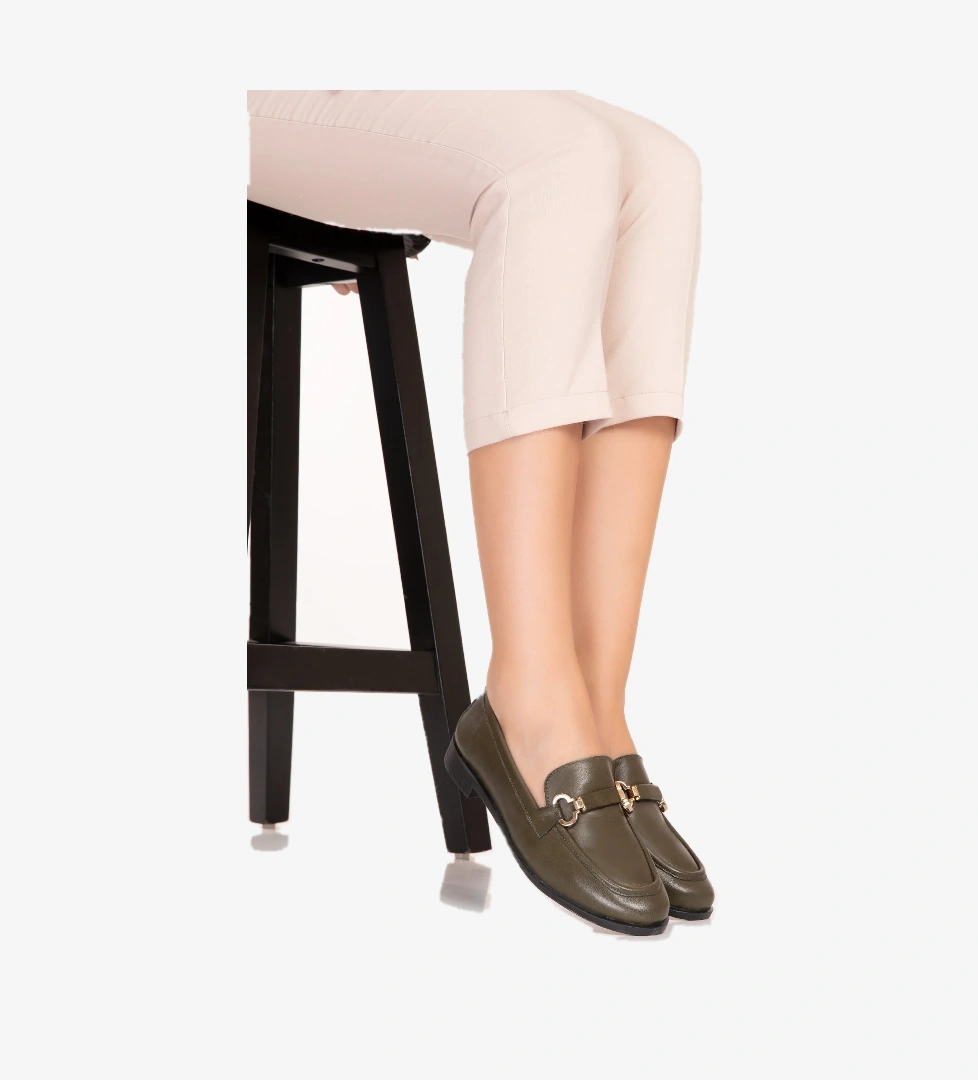 Gondol Hakiki Deri Kadın Tokalı Loafer esl.1852