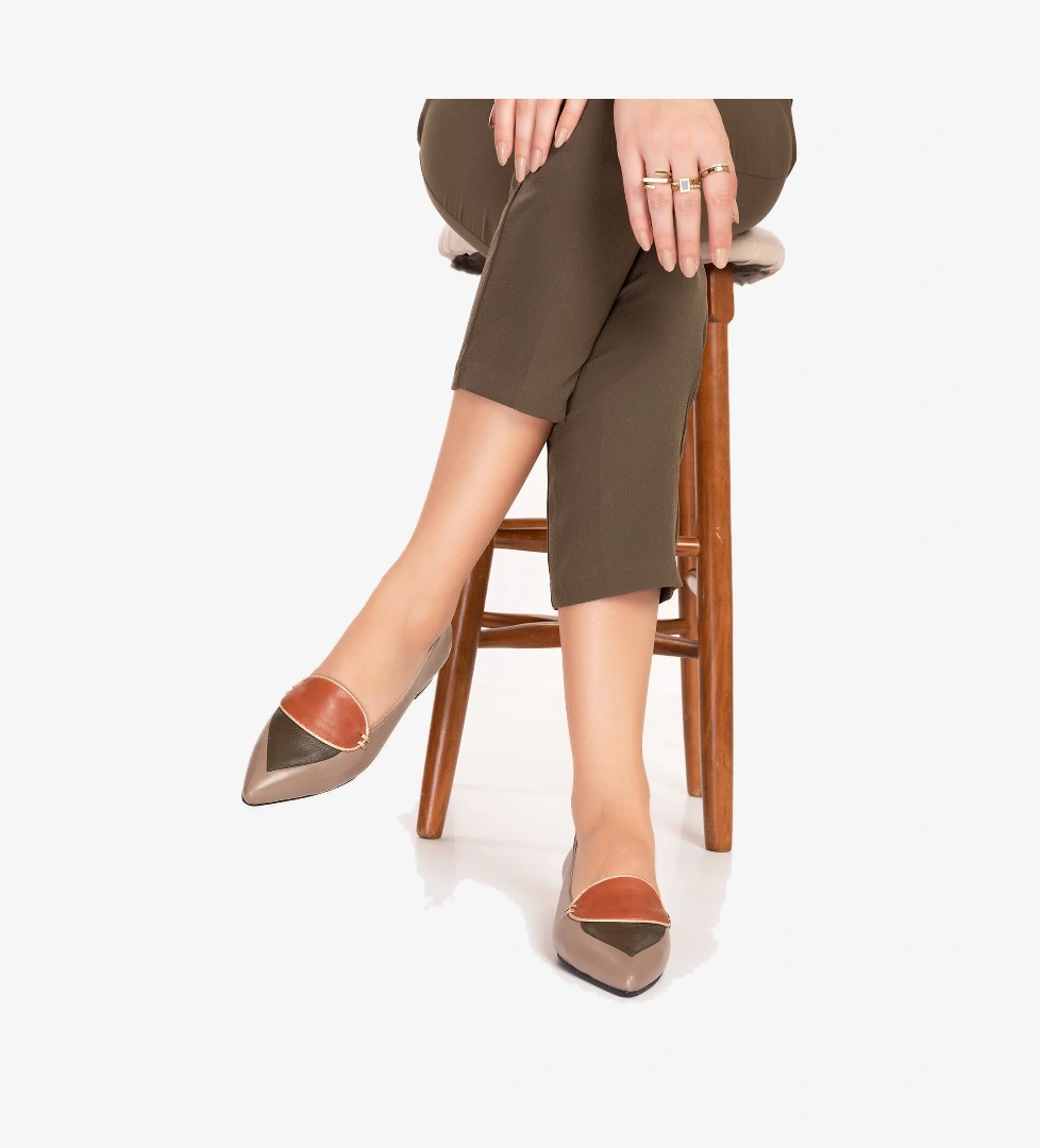 Gondol Hakiki Deri Sivri Burunlu Kısa Topuklu Ayakkabı ast.8425