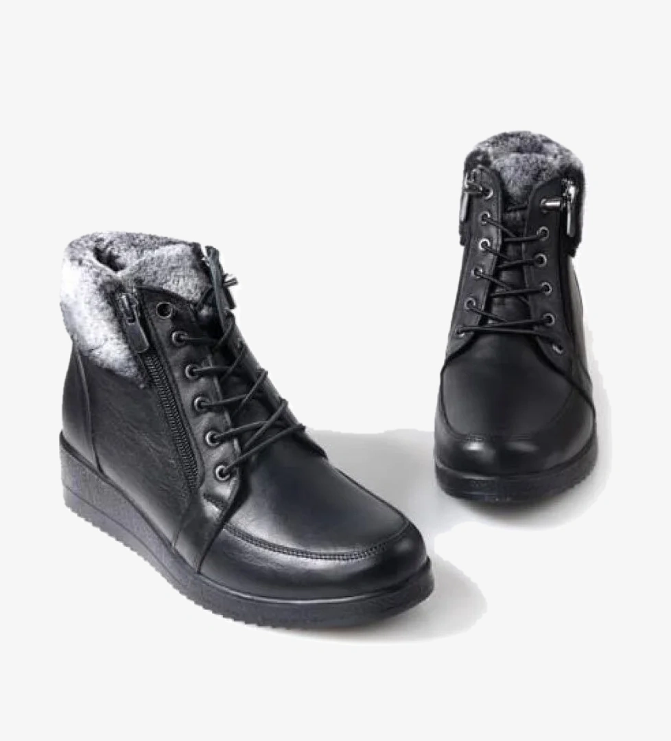 Edik 432 Ortopedik Kadın Termal Deri Bot - Görsel 1