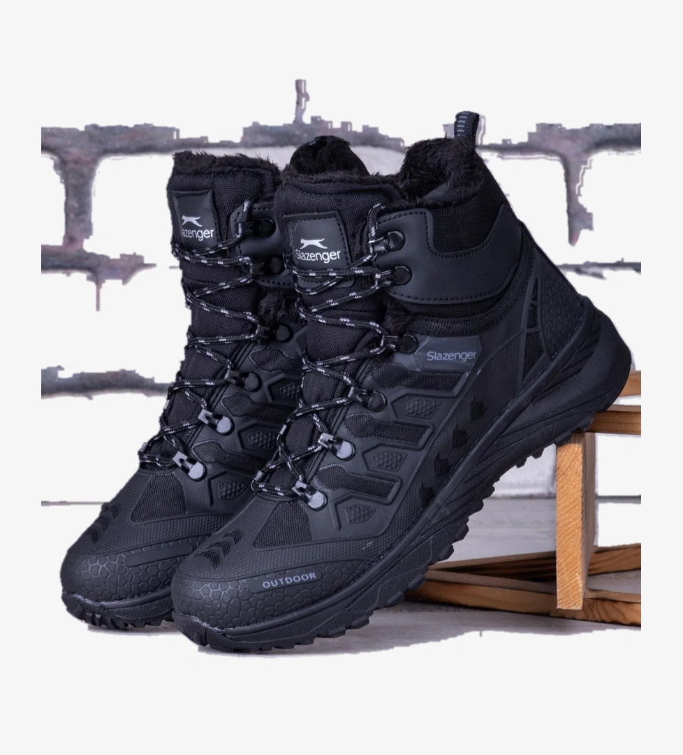 4K Erkek Kışlık Bot Fermuarlı Bilek Üzeri Bot Siyah