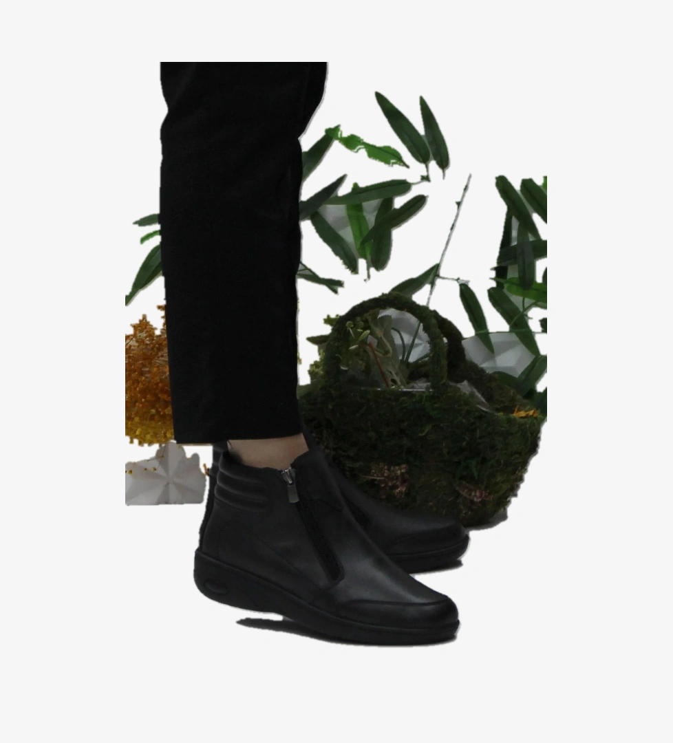 Mehmet Mete 42849 Siyah Rahat Yumuşak Orijinal Hakiki Deri Kadın Bot model görseli