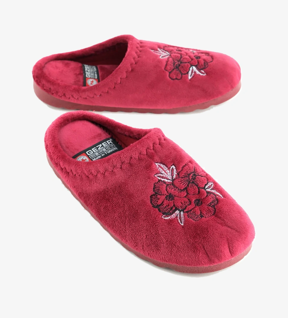 Kadın Kışlık Çiçek Desenli Ev Bahçe Gondol Terlik - Görsel 1